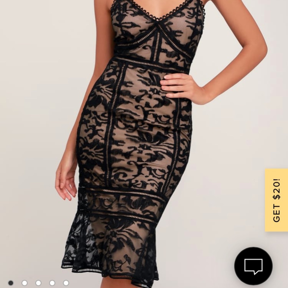 Black lace overlay dress
